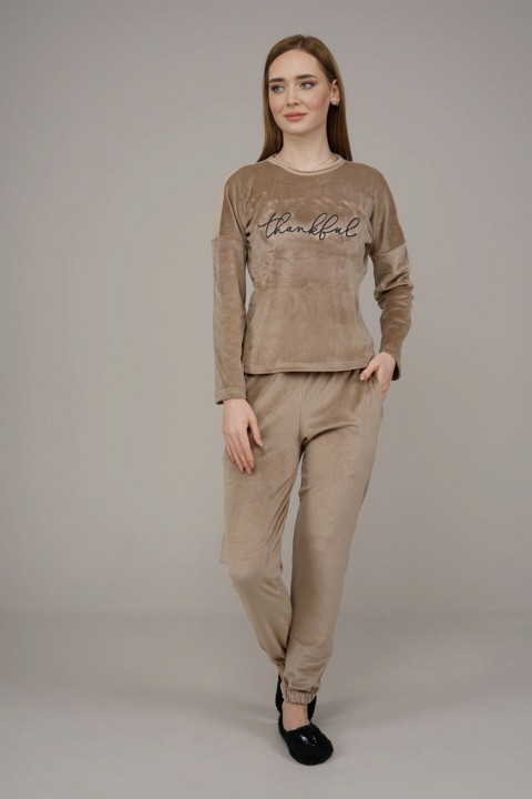 Pajamas - Women's Velvet Pajamas Set 100342589 - Turkey