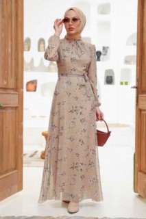 Daily Dress - Biscuit Hijab Dress 100339729 - Turkey
