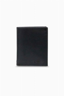 Wallet - Vertikale Herren-Geldbörse aus schwarzem Doppelkolben-Leder 100345804 - Turkey