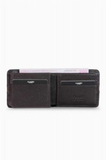 Brown Sport Striped Leather Men's Wallet 100346224