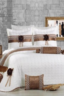 Aryen Embroidered Bedroom and Living Room Set Cappucino 100331215