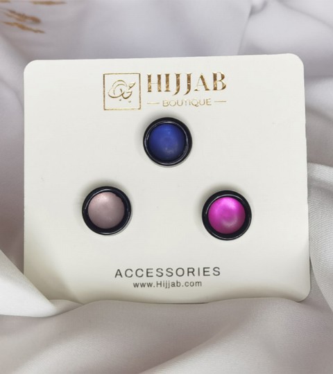 Hijab Accessories - 3 Stück (3 Paar) Islam Frauen Schals magnetische Brosche - Turkey