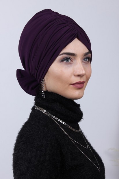Two-Way Bonnet Purple With Filled Bow 100285046