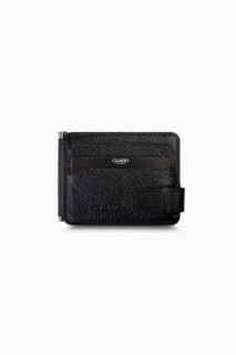 Men Shoes-Bags & Other - Guard Matte Black Clip Leather Card Holder 100345505 - Turkey