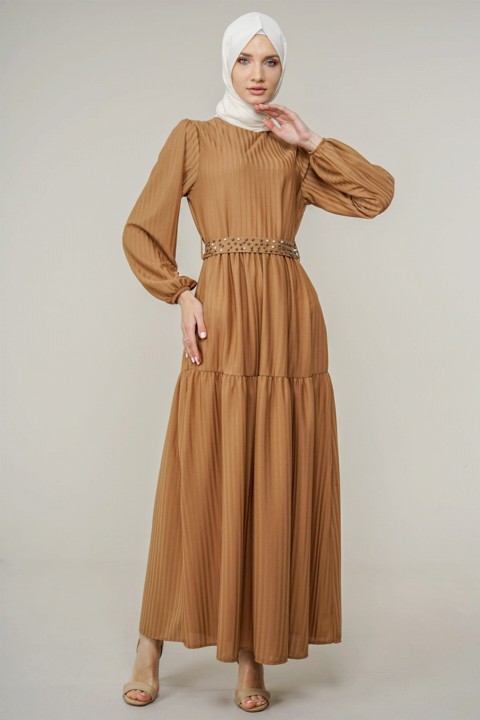 Daily Dress - فستان نسائي طويل مزين باللؤلؤ 100342624 - Turkey