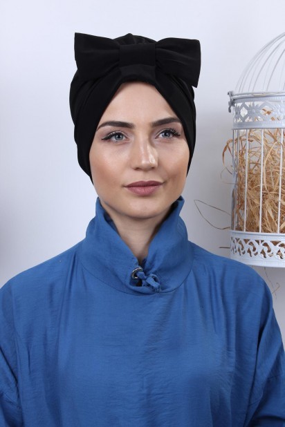 Papyon Model Style - Double-Sided Bonnet Black with Bow 100285298 - Turkey
