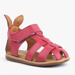 Sandals - Bunny Genuine Leather Red Sandals for Sandals 100352419 - Turkey