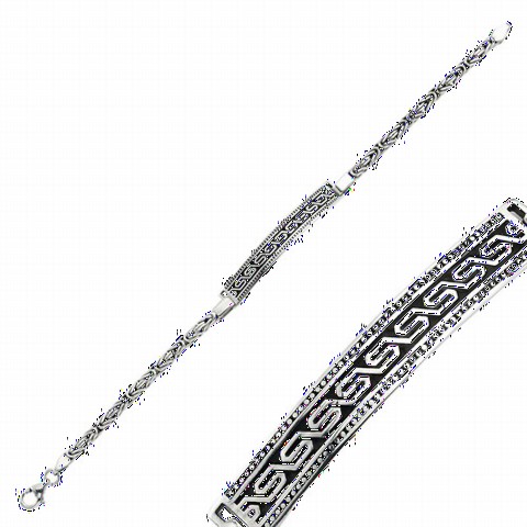 Motif King Chain Silver Bracelet 100348237