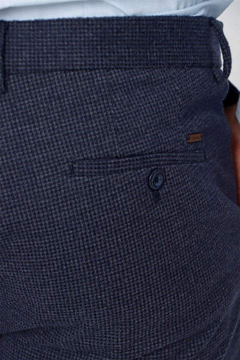 Men's Navy Blue Crowbar Slim Fit Slim Fit Trousers 100350954