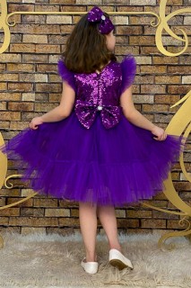 Girls' Sleeves Ruffled Skirt Fluffy Tulle Pulpette Purple Evening Dress 100328395
