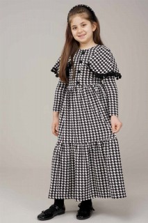 Young Girl Sleeves Flounce Pompom Detailed Dress 100325628