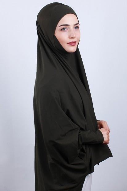 5XL Veiled Hijab Khaki Green 100285101