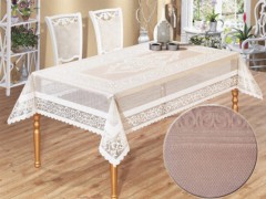 Rectangle Table Cover - Venessi Knitted Board Patterned Table Cloth Powder 100257999 - Turkey