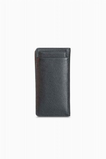 Black Zipper Portfolio Wallet with Hidden Card Compartment 100346138