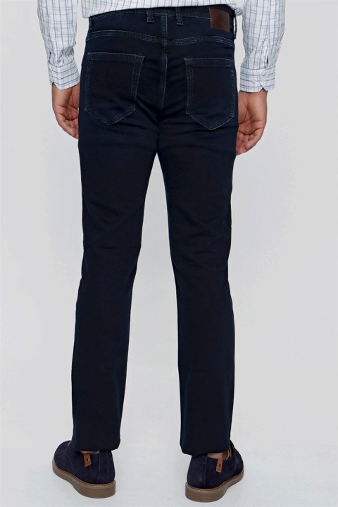 Men's Navy Blue Hames Dynamic Fit Casual Cut Jean Denim Trousers 100350957