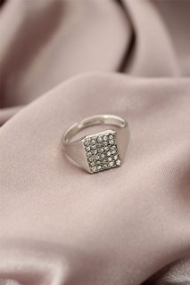 Jewelry & Watches - Silver Color Metal Zircon Stone Women's Ring 100319480 - Turkey
