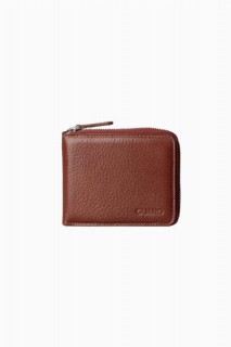 Wallet - Taba-Reißverschluss Horizontale Mini-Geldbörse aus echtem Leder 100346321 - Turkey