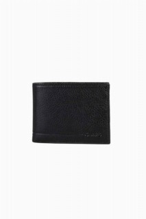 Pisot Black Genuine Leather Horizontal Men's Wallet 100346333