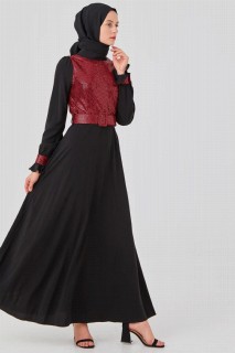 Women's Sleeves Frill Detailed Sequin Evening Dress 100342698