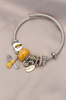 Bracelet - Heart Yellow Stone Charm Bracelet 100326493 - Turkey