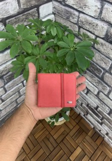 Wallet - Diga Elastic Sport Red Nubuck Leather Wallet 100345938 - Turkey