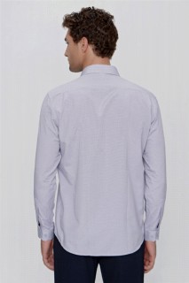 Men's Plum Royal Regular Fit Wide Cut Pitika Shirt with Pocket 100351047