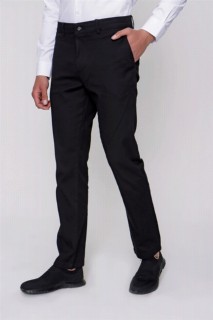 Men's Black Carnival Dynamic Fit Relaxed Fit Linen Trousers 100350873