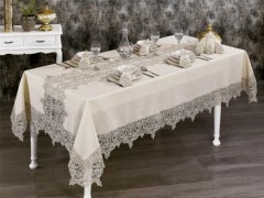 Table Cover Set - Ensemble de dîner en dentelle guipurée française Palace - 25 pièces 100259871 - Turkey