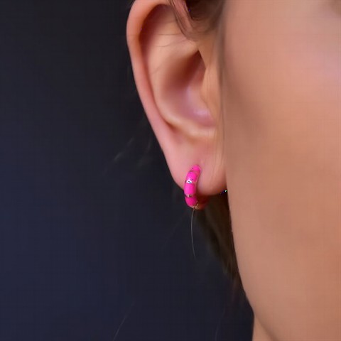 Jewelry & Watches - Pink Enamel Ring Silver Earrings 100350046 - Turkey