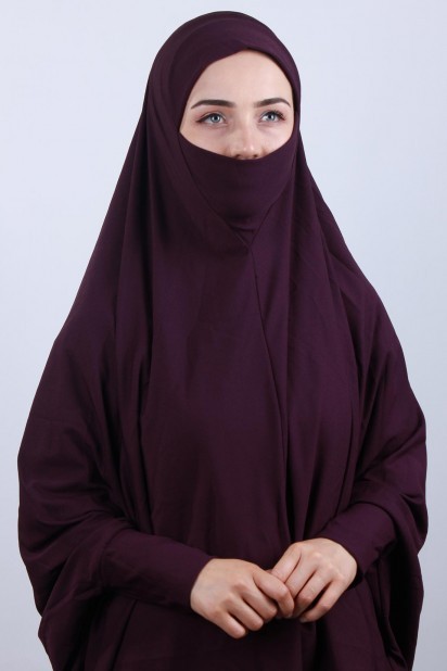5XL Veiled Hijab Purple 100285105