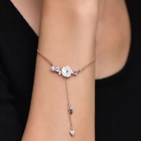 Jewelry & Watches - Snowdrop Flower Purple Zircon Stone Sterling Silver Bracelet Rose 100349875 - Turkey