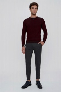 Men's Anthracite Miami Knitted Slim Fit Slim Fit Slim Fit Waist Elastic and Laced Sports Trousers 100350977