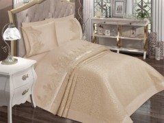 Pike Cover Sets - Dowry Love 6 Piece Chenille Pique Set Cream 100331407 - Turkey