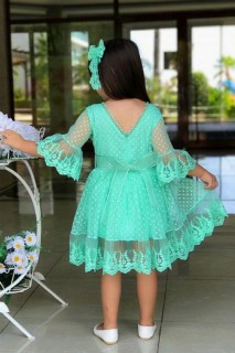 Baby Girl Princess Green Dress With Laces 100327047