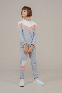 Young Girl Stripe Detailed Tracksuit Set 100352513