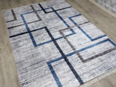 Carpet - Latex Anti-Rutsch-Boden Digitaldruck Samt Teppich Mailand Grau-Schwarz 120x170 cm 100330422 - Turkey