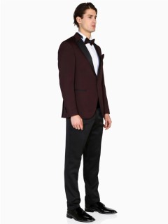 Men's Claret Red Vienna Slim Fit Groom Suit 100351076