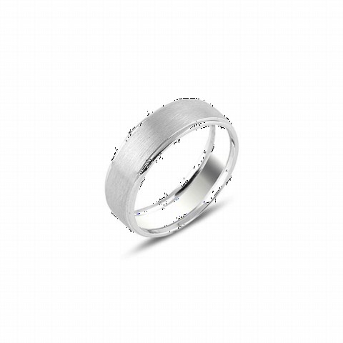 Wedding Ring - Plain Matte Silver Wedding Ring 100347031 - Turkey
