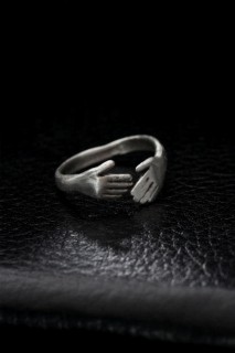 Silver Rings 925 - Adjustable Hugging Hands Model Men's Ring 100326544 - Turkey