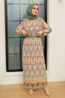 Clothes - Mint Hijab Dress 100340762 - Turkey