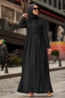 Clothes - Schwarzes Hijab-Kleid 100300388 - Turkey