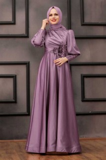 Outwear - Lila Hijab Abendkleid 100338074 - Turkey