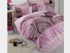 Bedding - Simay 100% Baumwolle Bettbezug-Set für Doppelbetten Rosa 100257712 - Turkey