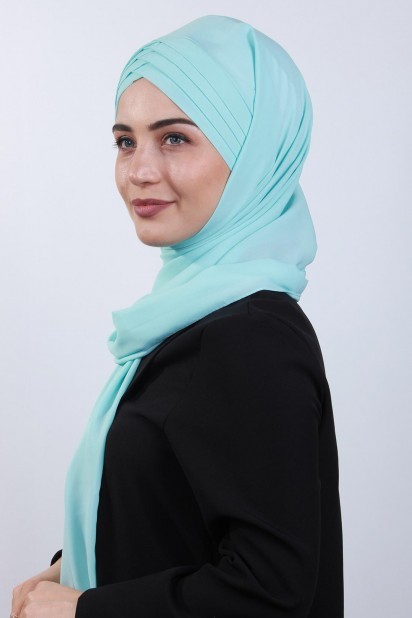 4 Draped Hijab Shawl Water Green 100285089