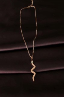 Snake Figured Rose Gold Color Steel Women's Necklace 100327497