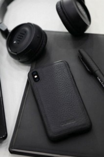 Matte Black Leather iPhone X / XS Case 100345375