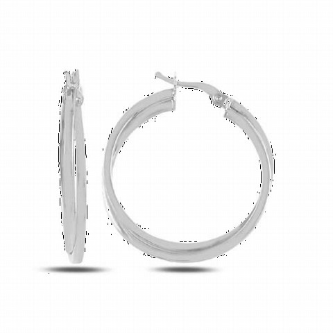 jewelry - 33 Millim Double Ring Silver Earrings Silver 100346656 - Turkey