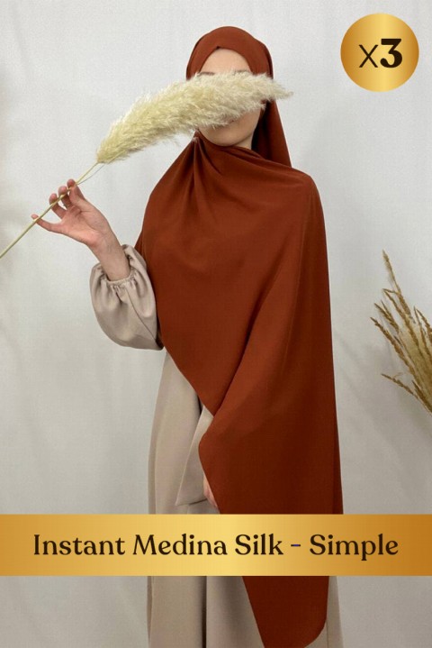 Woman Hijab & Scarf - Instant Medine silk - Simple  - 3 pcs in Box 100352683 - Turkey