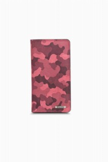 Handbags - Guard Plus Pink Camouflage Leather Unisex Wallet with Phone Entry 100346051 - Turkey