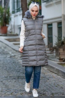 Daily Dress - Smoke Color Hijab İnflatable Vest 100299045 - Turkey